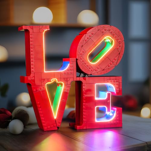 BrickBling LED Light Compatible with Lego Art Love Sculpture, Creative Lighting Kit Compatible with Lego 31214 - Gift Ideas for Valentine's Day - No Model
