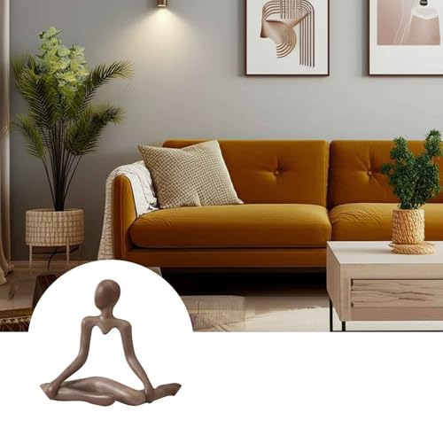 Modern Abstract Sculpture for Home Decor Contemporary Art Statue Minimalist Decorative Figure - color: Brown