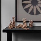 Howard Elliott Collection Rabbit Sculpture Ceramic Statue for Home and Garden Decor, Rich Antique Brass Figurine with Metallic Finish for Shelf Display in Living Room, 8.5 x 4.75 Inch - style: Rabbit