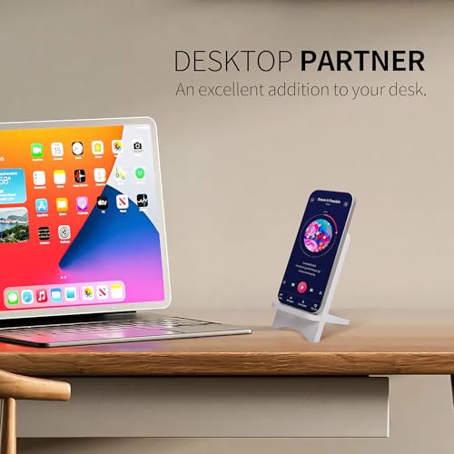 Cell Phone Stands, Desktop Stand, Luxury Nature Wood Simple Phone Stand, Compatible with iPhone & All Cell Phones, Ultra-Stable, Portable & Non-Slip Design, 2 Pieces, White - color: White