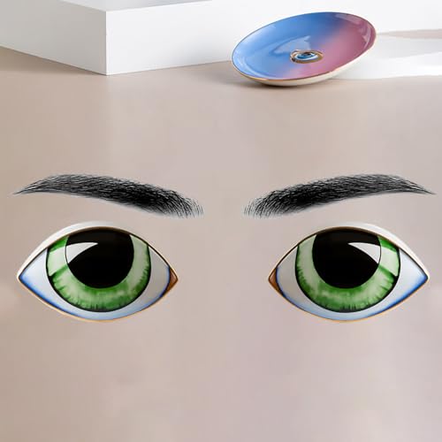 Blue Evil Eye Statue, Creative Devil's Eye Figurines,Ceramic Eye Crafts, Modern Sculptures Desktop Ornaments, Home Living Room Decorative (Green)
