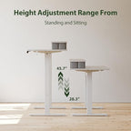 Agilestic 48 x 24 Inches Electric Standing Desk with 2 Storage Drawers, Adjustable Height Sit and Stand Computer Table with Splice Board, White - color: White, size: 48 x 24 Inches with 2 drawers
