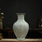 Chinese Ceramic Art Handmade Antique ice Crack Glaze vases Big China Porcelain Flower Bottle Vase Mild Mint Green - color: Mild Mint Green