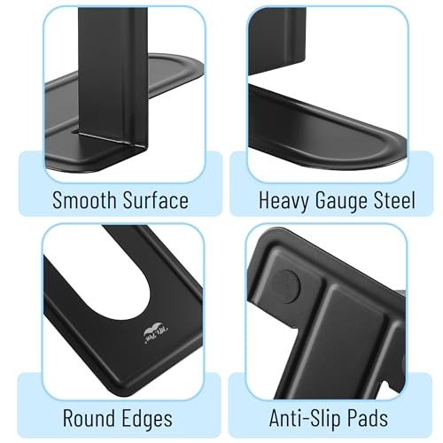 Mr. Pen- Book Ends, 8 Pack, Black, Heavy Duty Metal Bookends for Shelves, Book Holders for Shelves, Metal Bookends - color: Black, size: 8 Pack