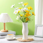 Didaey 10 Pack Composite Plastic Flower Vases Bulk White Small Boho Floral Vases for Dried Flower Bouquet Pampas Grass Centerpieces Fall Wedding Party Living Room Decor(Bohemian) - style: Bohemian