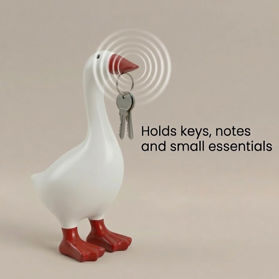Desk Goose 7 inch, Mini Desktop Goose Statue Decor for Living Room Bedroom Bookshelf Coffe Table and Office Display - color: Positive 7 Inch