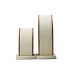 Oirlv 2Pcs/Set Necklace Pendant Display Stand Jewelry Display Holder Solid Wood Base (Creamy-White) - color: Creamy-White