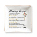 Christian Wedding Gifts for Couple, Marriage Prayer 4" Ceramic Jewelry Dish for Women, Religious Wedding Gift for Newlyweds, Wife - Married Couples Anniversary - Mr & Mrs, Bridal Shower Gift - color: Marriage Prayer
