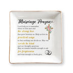 Christian Wedding Gifts for Couple, Marriage Prayer 4" Ceramic Jewelry Dish for Women, Religious Wedding Gift for Newlyweds, Wife - Married Couples Anniversary - Mr & Mrs, Bridal Shower Gift - color: Marriage Prayer