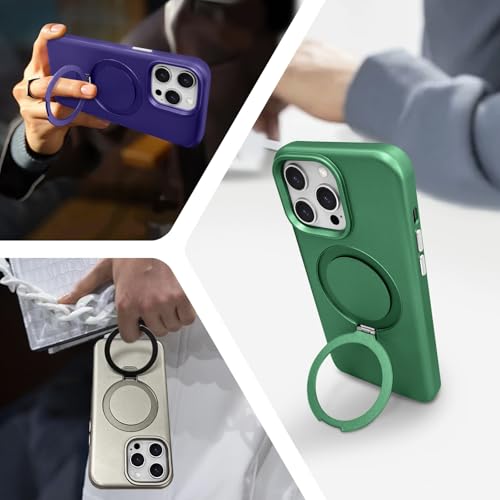 ankofave for iPhone 14 Pro Max Case with Magnetic Invisible Stand, Matte Luxury Metallic Luster, 3.0 mm Thick Protection Hard PC Scratch-Resistant Phone Case for iPhone 14 Pro Max 6.7", Titanium Gray - color: Titanium Gray, size: iPhone 14 Pro Max