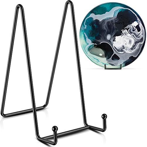 TR-LIFE 3 Pack 8 Inch Large Plate Stands for Display - Plate Holder Display Stand + Metal Frame Holder Stand for Picture, Book, Decorative Plate, Platter, Photo Easel - size: 8 Inch