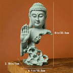 livelyfish Meditating Buddha Statue Zen Garden Statues Sandstone Thinker Buddha Sculpture Figurine for Fish Tank Aquarium Home Decorations, Gift (B) - size: B
