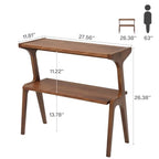 Tribesigns Solid Wood End Table, Rustic Side Table for Couch, 2-Tie Farmhouse Tall End Table, Narrow Bedside Table for Bedroom, Living Room, Easy Assembly, Rustic Brown - color: Rustic Brown