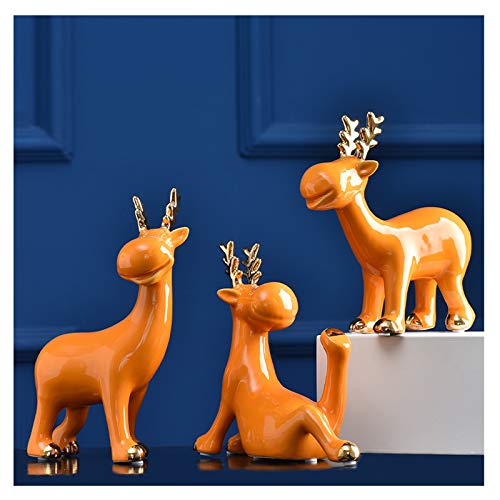Indoor Desktop Decorations Light Luxury Style Creative Deer Furnishings Living Room Ceramics Simple Modern TV Wine Cabinet Jewelry Objects Crafts Tabletop Decoration (Color : G)