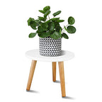 Uneedem Indoor Plant Stand, Wood Mid Century Modern Small Round Side Plant Table for Indoor Plants, 8.9" Tall Plant Holder for Flower Pots End Table