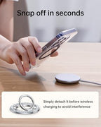 SYNCWIRE Magnetic Phone Ring Holder for MagSafe - Glitter Phone Grip Stand with 360° Rotation & Reinforced Hinge, Compatible with iPhone 16 15 14 13 Pro Max Plus MagSafe Accessories - Glitter Silver - color: Single Ring-1PCS-Glitter Silver