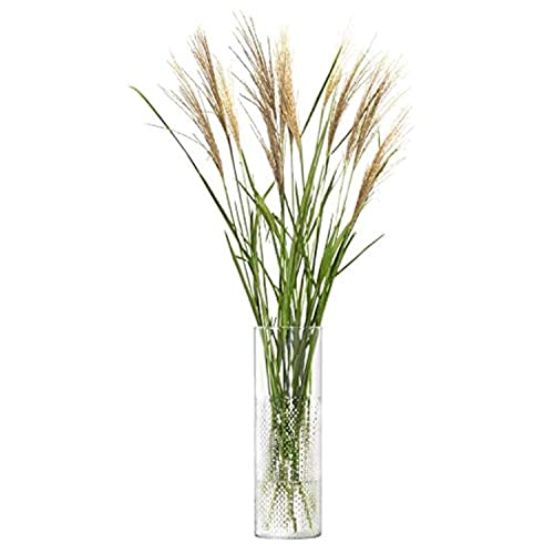 LSA International Wicker Tall Slim Vase 15.75”, Luxury Modern Decorative Glass Flower Holder with Textured Finish - size: 15.75"
