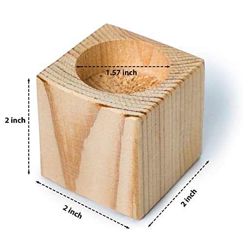 Wood Tealight Candle Holder - Rustic Wooden Votive Candle Holders - 10pcs Candle Holders Bulk - Wood Candle Holder for Centerpieces for Tables, Wedding Decor, Fireplace Decorations and Party