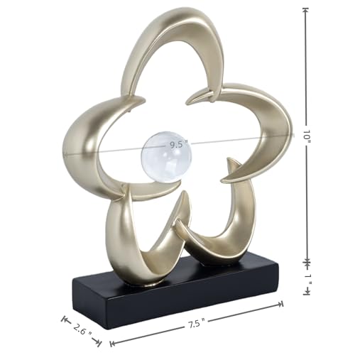 HODESumPure Abstract Art Sculpture Decorative Objects Home Decor Accents for Living Room tv Cabinet, Side Table, Bookshelf, Coffee Table, Dining Table Center Decor Items (Gold) - color: Gold