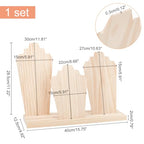 PH PandaHall Wood Necklace Display Stands with 3-Row Holder and 3 Removable Displays Wood Plank Necklace Storage Holder Bust Easel Jewelry Display for Necklaces, Rings Storage, Blanched Almond