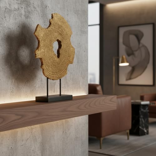 Modern Abstract Decorative Sculpture, Dining Living Room Desk Decor,Geometric Home Decor Statues,Shelf Top Decor Aesthetics, Wood Grain - color: 13.58"wood Grain