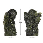 Nupuyai Natural Green Jade Baby Angel Praying Statue for Home Office Decor, Healing Carved Guardian Angel Figurine Collectible Sculpture for Reiki Healing Meditation - size: 3.93-4.05''