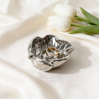 Jewelry Tray, Ceramic Leaves Jewelry Dish, Ring Holder Dish, Small Trinket Tray, Washable Key Bowl (1, Silvery) - color: Silvery
