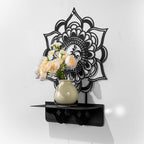 Om Mandala Metal Candle Holder 1 Pack, Black Metal Candlestick Holders, Candle Wall Holder, Spiritual Zen Wall Decor, Meditation Decor for Living Room, Dining Room, Yoga Room