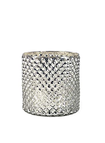 Serene Spaces Living Antique Silver Hobnail Vase, Medium - Beautiful Mercury Glass in a Vase, Use for Weddings, Parties, Events, Home Decor, 5" in Diameter & 5" Tall (Pack of 1)