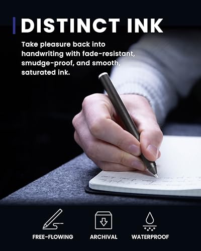 novium Hoverpen - Luxury Pen for Men & Women, Vertically Standing Executive Ballpoint Pen with Top Grade Free-Flowing Ink Refill, Metal Made, Unique Gifts, Luxury Pen for Men, Mens Gifts Ideas - color: Dark Grey