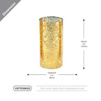 WGVI Hurricane Candle Holder Sleeve, W: 3", Ht: 6", Gold Speckled Glass Cylinder Open Both Ends, Chimney Tube Shade, 1 Piece - size: 3x6"H