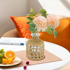 Flower Vases with Rattan Cover Straw Woven Glass Vase Boho Glass Flower Vase for Arrangement Table Decoration, 4.44''X1.77''X3.14'', B Style - size: 4.44IN