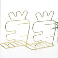 Creative Minimalist Style Bookends Metal Adjustable Books Holder Stand Book Rack Desk Bookend - Carrot, Gold - color: Carrot, Gold