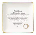 Daughter Gifts from Mom,Dad,Meaningful,Birthday Graduation New Year Christmas Gifts for Daughter,Reminder Present,Motivational Encouraging Present,Ceramic Jewelry Tray Trinket Holder Ring Dish