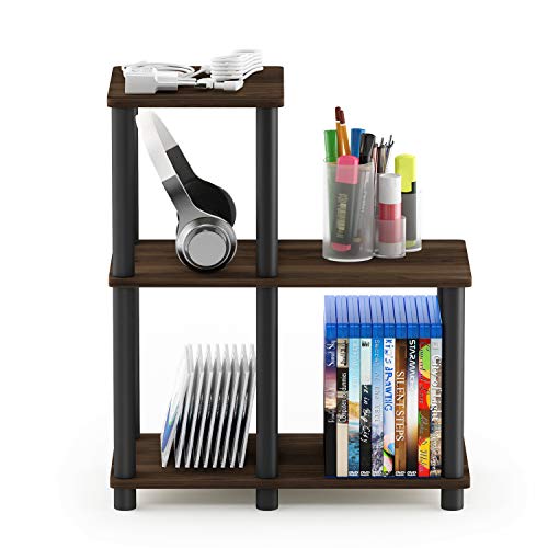 Furinno Turn-N-Tube Accent Decorative Shelf, Columbia Walnut/Black - color: Columbia Walnut/Black