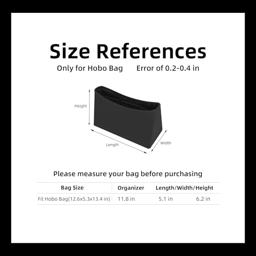 DGAZ Silk Purse Organizer Insert For GYARD Hobo Bags,Silky Smooth Bag Organizer，Luxury Handbag & Tote Shaper(Black) - color: Black