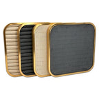 TheDisplayGuys - Aluminum Jewelry Organizer Display Tray - Faux Suede Insert - 104 Ring Holder Slots - Gold/Grey - color: Grey Suede, size: Ring Slots - 104, style: Aluminum - Gold