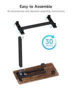 BIZUM Small Electric Standing Desk Bedside Table with Hidden Wheels 31.5 x 15.8 Inch Adjustable Computer Laptop Office Desk, Walnut - color: Walnut