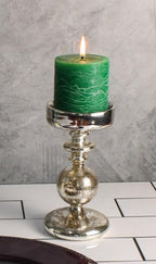Richland Pillar Candle Holder Unique Mercury Bubble 7.3" - size: Small Set of 1