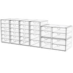 YFXCVSL Acrylic Makeup Organizer with 31 Drawers, 6 Pack Clear Storage Drawers, Bathroom Makeup Organizer for Palettes, Cosmetic, and Beauty Supplies,Ideal for Vanity, Cabinet,Desk Organization - size: 31 Drawers