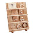 PH PandaHall 4 Tier Wooden Jewelry Display Stand, Earring Display Stands Rack Removable Showcase Rack, Retail Jewelry Display Card Holder for Selling Craft Jewelry Showing - color: BurlyWood-4 Tier