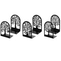 Book Ends Tree Design Modern Bookends for Shelves, Modern Metal Tree Book Ends for Shelves Decorative, Home Decorative Bookends for Home Office, 7 X 4.7 X 3.5 ”, Black, 3 Pairs/6 Pieces