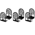 Book Ends Tree Design Modern Bookends for Shelves, Modern Metal Tree Book Ends for Shelves Decorative, Home Decorative Bookends for Home Office, 7 X 4.7 X 3.5 ”, Black, 3 Pairs/6 Pieces