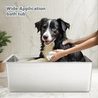 Kirecoo Stainless Steel Litter Box, Large Low Entry Metal Cat Pan Box, Indoor Litter Tray, Non Stick, No Smell, Easy to Clean, Pet Toilet Supplies for Cats - size: 19.48” L x 13.58” W x 3.9” H