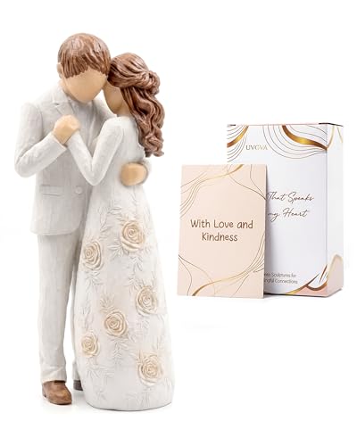 Romantic Couple Figurine Resin Lover Statue, Wedding or Engagement Gifts for Couples, Idea, Romantic Home Decor Sculpture for Wife Girlfriend (Couple Resin Figurines)