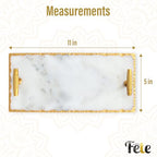 Guest Towel Holder Tray for Bathroom - Premium Marble Tray with Gold Rim - Bathroom Hand Towel Tray, The Perfect Vanity Tray for Bathroom. Ideal Valentines Day Gift. - color: Gold Rim