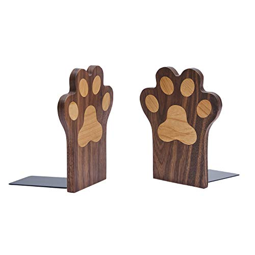Pandapark Paw Bookends,Non-Skid Bookend for Shelves,Heavy Duty Bookends,Book Stand for Books/CDs,1 Pair
