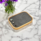 TheDisplayGuys - Aluminum Jewelry Organizer Display Tray - Faux Suede Insert - 76 Ring Holder Slots - Gold/Grey - color: Grey Suede, size: Ring Slots - 76, style: Aluminum - Gold