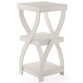 The Lakeside Collection Distressed Twisted Wood Accent Table - Distressed White - color: Distressed White