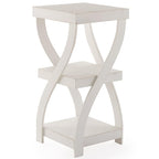 The Lakeside Collection Distressed Twisted Wood Accent Table - Distressed White - color: Distressed White